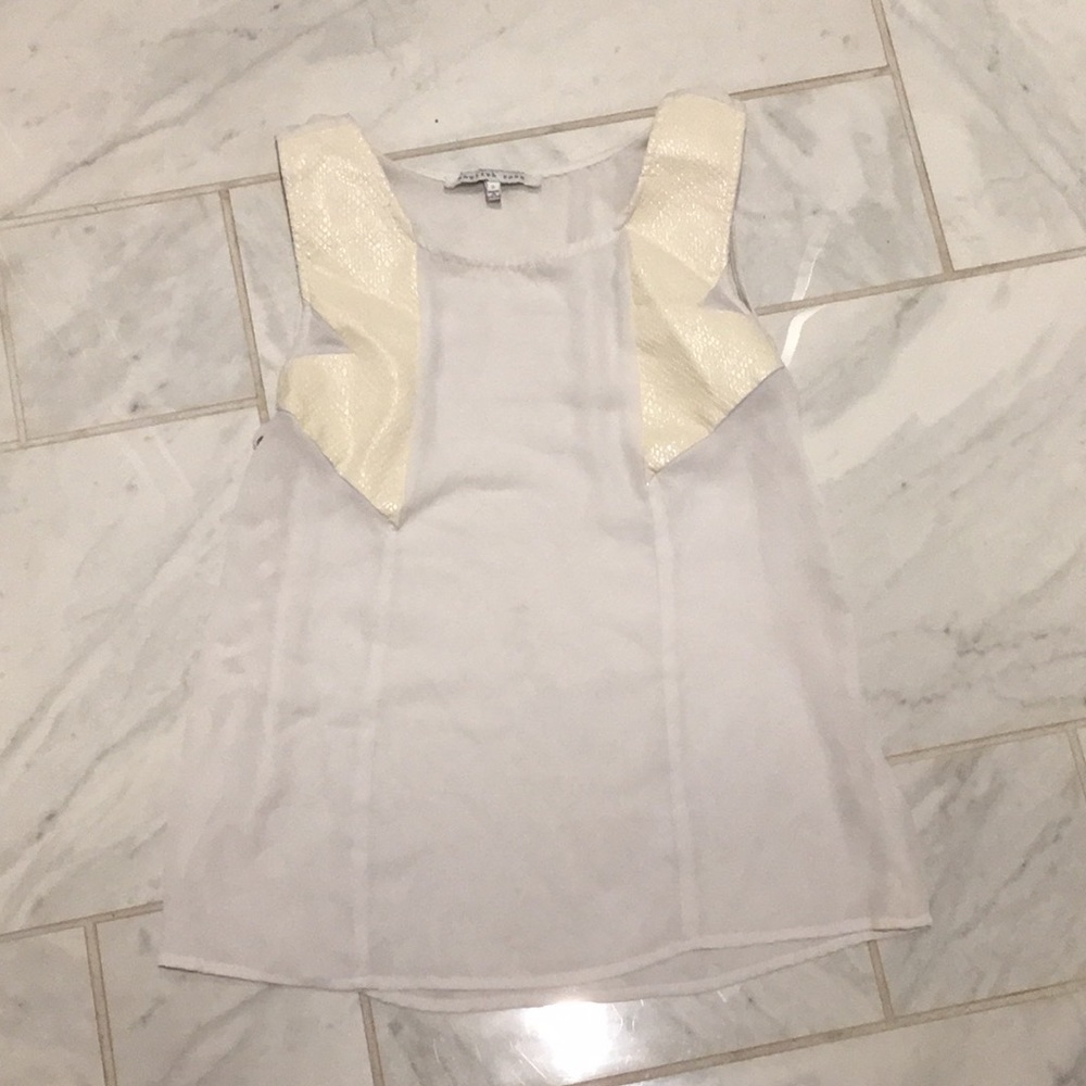 White tank with snakeskin detail